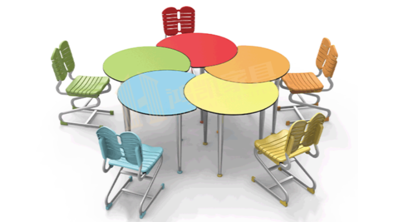 香港六宝典最新版开奖HK-D0006C花瓣式协作式课桌椅，打破传统教室布局