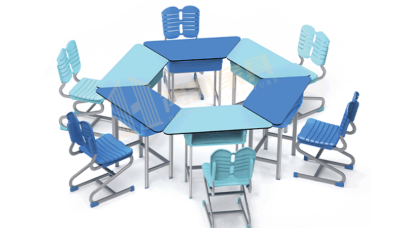 学生是我们教育领域的未来——HK-D0003C协作式活动课桌椅