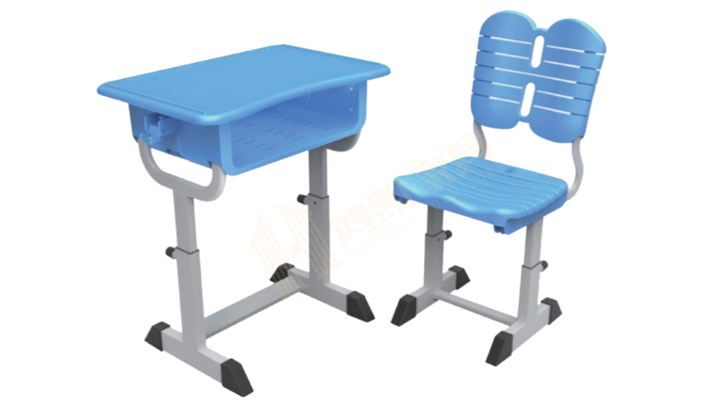 鸿凯HK-D0006P升降课桌椅钢、塑两种材质的组合设计