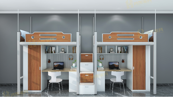 上床下桌铁架床