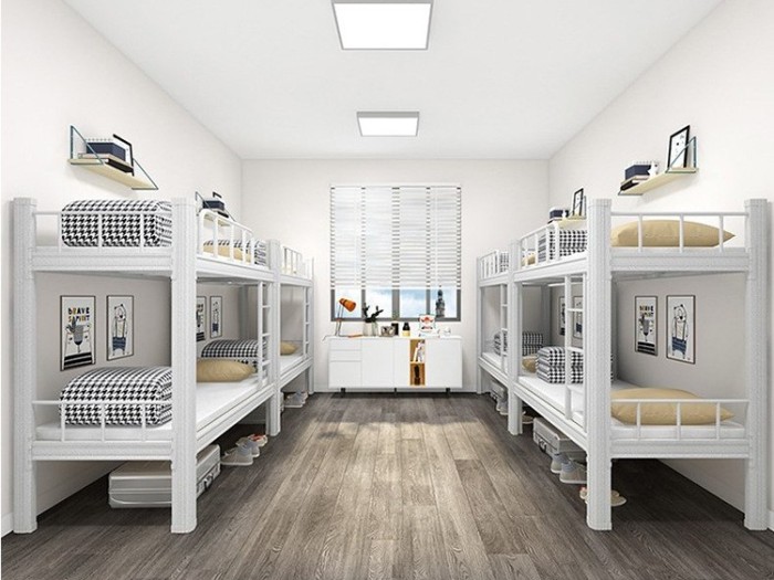 开口管材开口式上下铺铁架床 铁架床设计