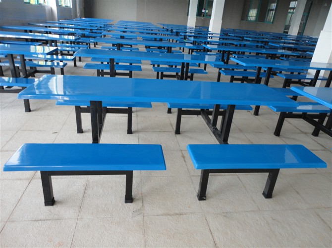 食堂连体玻璃钢餐桌 食堂连体玻璃钢餐桌
