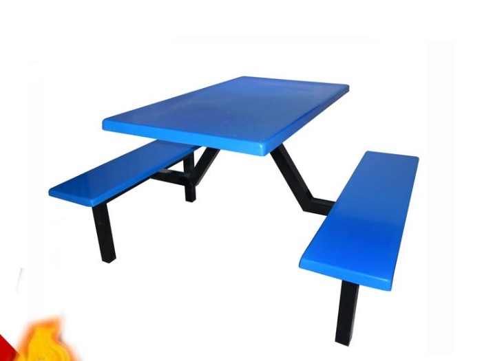 食堂连体玻璃钢餐桌 食堂连体玻璃钢餐桌