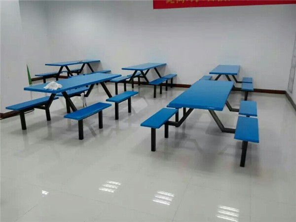 食堂连体玻璃钢餐桌 食堂连体玻璃钢餐桌