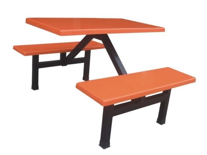 食堂连体玻璃钢餐桌 食堂连体玻璃钢餐桌